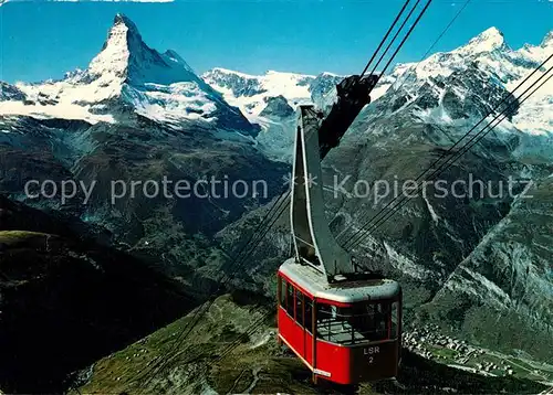 AK / Ansichtskarte Seilbahn Rothorn Zermatt Matterhorn Dt. Blanche  Seilbahn Kat. Bahnen