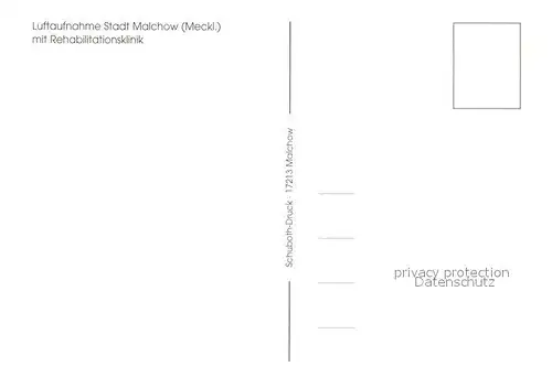 AK / Ansichtskarte Malchow mit Rehabilitationsklinik Mecklenburgische Seenplatte Fliegeraufnahme Malchow Kat. Malchow Mecklenburg