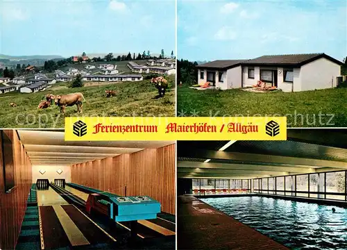 AK / Ansichtskarte Maierhoefen Allgaeu Ferienzentrum Hallenbad Kegelbahn Viehweide Kuehe Maierhoefen Allgaeu Kat. Maierhoefen