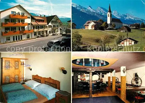 Wildhaus SG Hotel Alpenblick Kirche Zimmer Gastraum Wildhaus Kat. Wildhaus Lisighaus