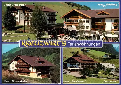 Hirschegg Kleinwalsertal Vorarlberg Gasthof Kreuzwirt Ferienwohnungen Hirschegg Kleinwalsertal Kat. Mittelberg