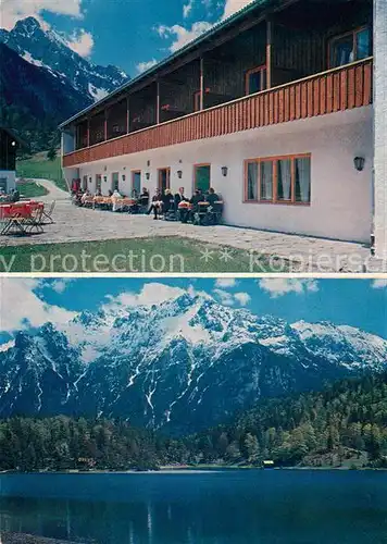 Mittenwald Bayern Cafe Pension Seehof Lautersee Alpen Mittenwald Bayern Kat. Mittenwald