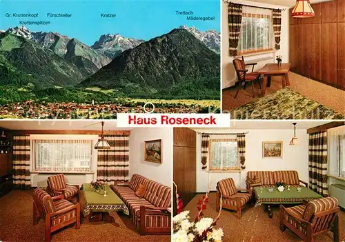 Oberstdorf Gaestehaus Pension Haus Roseneck Alpen Fliegeraufnahme Oberstdorf Kat. Oberstdorf