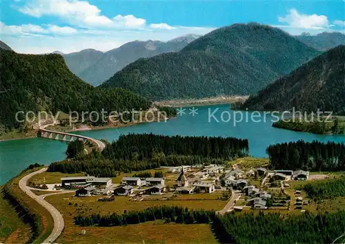 Fall Bad Toelz Sylvensteinstausee Bayerische Alpen Fliegeraufnahme Fall Bad Toelz