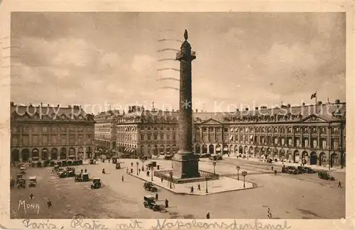 AK / Ansichtskarte Paris Place et la Colonne Vendome Collection Les Petits Tableaux de Paris Paris Kat. Paris