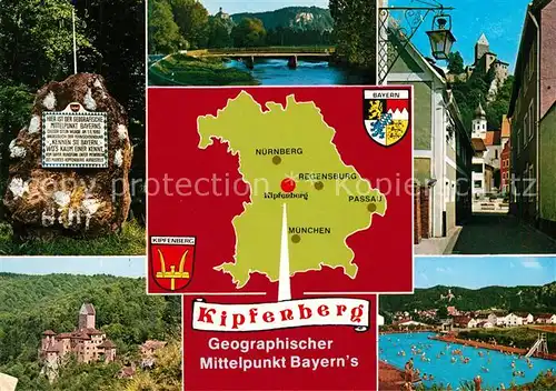 AK / Ansichtskarte Kipfenberg Oberbayern Schloss Schwimmbad Wappen Kipfenberg Oberbayern Kat. Kipfenberg