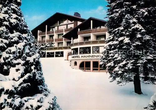 AK / Ansichtskarte Hahnenklee Bockswiese Harz Bastei Gaestehaus Cafe im Winter Hahnenklee Bockswiese Kat. Goslar