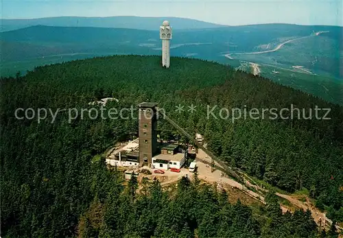 AK / Ansichtskarte Braunlage Fliegeraufnahme Wurmbergbaude und Sender im Hintergrund Braunlage Kat. Braunlage Harz