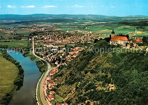 AK / Ansichtskarte Bogen Niederbayern Fliegeraufnahme Wallfahrtskirche Bogenberg Bogen Niederbayern Kat. Bogen