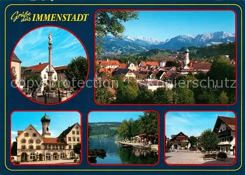 AK / Ansichtskarte Immenstadt Allgaeu Denkmal Stadtansichten Kirche Uferpromenade Immenstadt Allgaeu Kat. Immenstadt i.Allgaeu