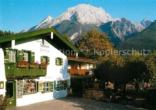 AK / Ansichtskarte Ramsau Berchtesgaden Berggasthof Pension Zipfhaeusl genannt Sahnegletscher mit Watzmann Berchtesgadener Alpen Ramsau Berchtesgaden Kat. Ramsau b.Berchtesgaden