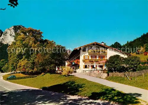 AK / Ansichtskarte Ramsau Berchtesgaden Gasthaus Zur Hindenburglinde an der deutschen Alpenstrasse Ramsau Berchtesgaden Kat. Ramsau b.Berchtesgaden