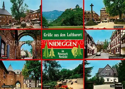 Nideggen Eifel Fachwerkhaeuser Duerener Tor Nixtor Marktplatz Burg Nideggen Eifel Kat. Nideggen