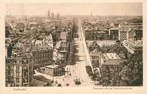 Karlsruhe Baden Panorama von der Bernharduskirche Karlsruhe Baden