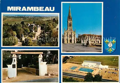 AK / Ansichtskarte Mirambeau_Charente Maritime Fliegeraufnahme Schwimmbad Schloss Mirambeau Kat. Mirambeau