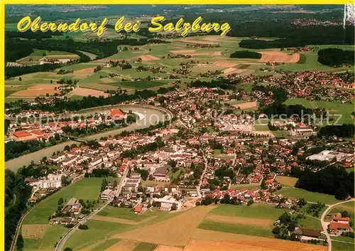 AK / Ansichtskarte Oberndorf_Salzburg Fliegeraufnahme Stille Nacht  Oberndorf Salzburg Kat. Oberndorf bei Salzburg