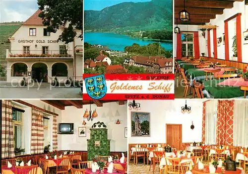 AK / Ansichtskarte Spitz_Donau Gasthof Goldenes Schiff Spitz Donau Kat. Spitz_Wachau_Donau