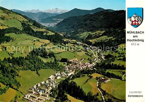 AK / Ansichtskarte Muehlbach_Hochkoenig Alpenpanorama Fliegeraufnahme Muehlbach Hochkoenig Kat. Muehlbach am Hochkoenig