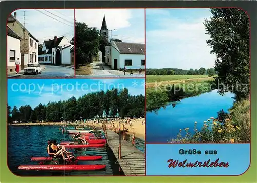 AK / Ansichtskarte Wolmirsleben Kirche Bode Grosser Schachtsee Wolmirsleben Kat. Wolmirsleben