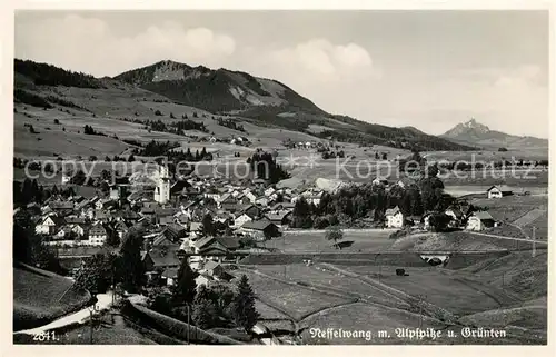 AK / Ansichtskarte Nesselwang mit Alpspitze und Gruenten Nesselwang Kat. Nesselwang