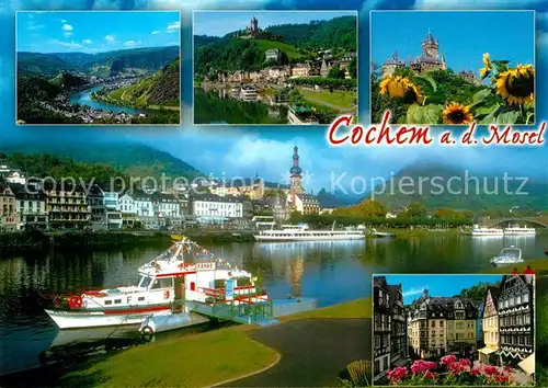 AK / Ansichtskarte Cochem_Mosel Faehre Ortsansichten Cochem Mosel Kat. Cochem