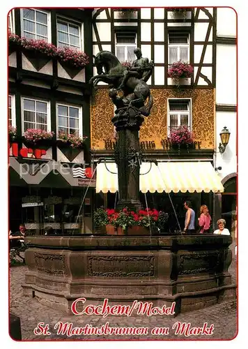 AK / Ansichtskarte Cochem_Mosel St. Martinsbrunnen am Markt  Cochem Mosel Kat. Cochem