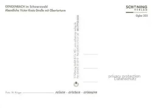 AK / Ansichtskarte Gengenbach Abendliche Victor Kretz Strasse mit Obertorturm Gengenbach Kat. Gengenbach_Schwarzwald