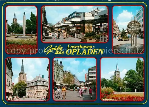 AK / Ansichtskarte Opladen Kirche Kreuz Brunnen Stadtansichten Opladen Kat. Leverkusen