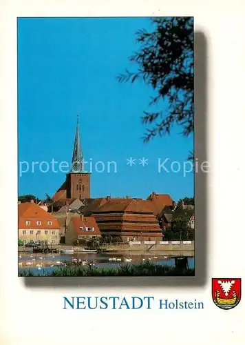 AK / Ansichtskarte Neustadt_Holstein Kirche Wappen Neustadt_Holstein Kat. Neustadt in Holstein