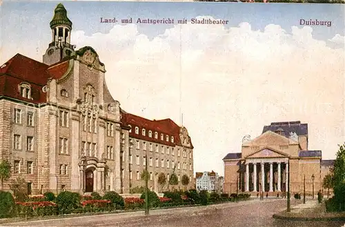 AK / Ansichtskarte Duisburg_Ruhr Land Amtsgericht Stadttheater Duisburg Ruhr Kat. Duisburg