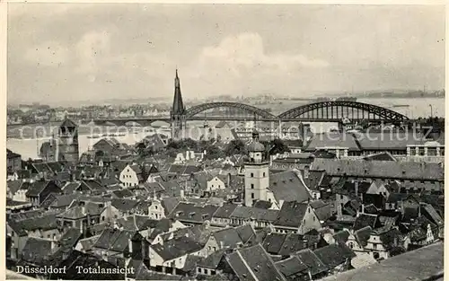 AK / Ansichtskarte Duesseldorf Panorama Bruecke Duesseldorf Kat. Duesseldorf