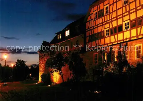 AK / Ansichtskarte oehringen_Hohenlohe Abend an der Stadtmauer beim Kraeutergarten Fachwerkhaus oehringen Hohenlohe Kat. oehringen