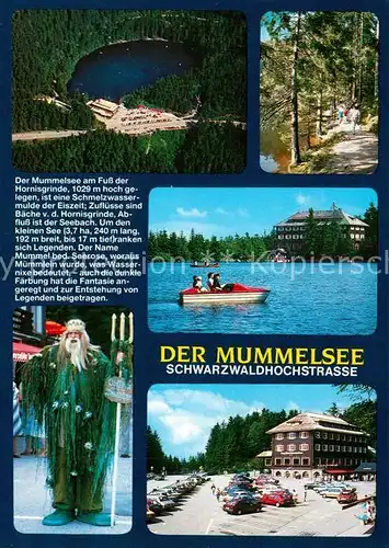 AK / Ansichtskarte Mummelsee Berghotel Schwarzwaldhochstrasse Neptun Sagenfigur Mummelsee Kat. Seebach