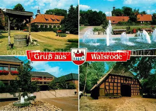 AK / Ansichtskarte Walsrode_Lueneburger_Heide Kloster Brunnen Wasserspiele Scheune Fachwerk Walsrode_Lueneburger_Heide Kat. Walsrode