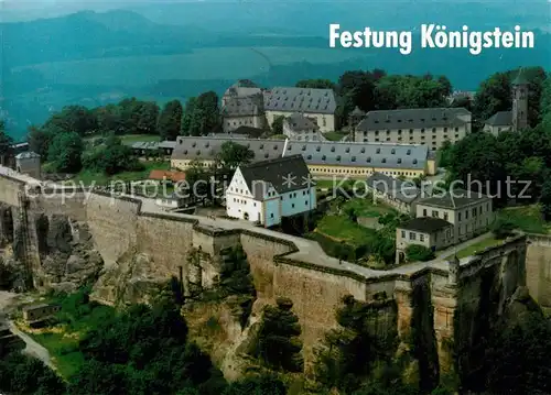 AK / Ansichtskarte Koenigstein_Saechsische_Schweiz Festung Elbsandsteingebirge Fliegeraufnahme Koenigstein_Saechsische Kat. Koenigstein Saechsische Schweiz