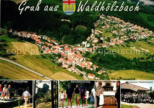 AK / Ansichtskarte Waldhoelzbach_Losheim Kneippanlage Teufelsfelsen Barfusswanderung Backhaus Musikverein Fliegeraufnahme Waldhoelzbach Losheim Kat. Losheim