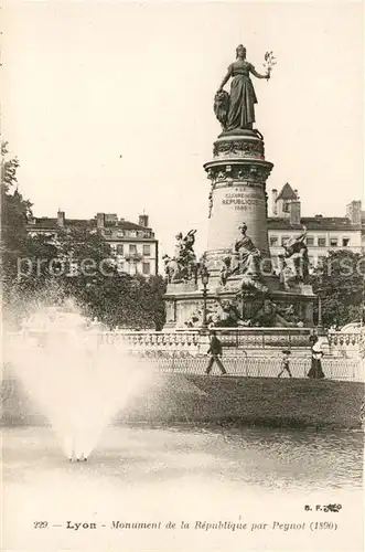 AK / Ansichtskarte Lyon_France Monument de la Republique par Peynot Lyon France Kat. Lyon