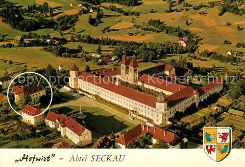 AK / Ansichtskarte Seckau Fliegeraufnahme Pension Hofwirt Basilika Seckau Kat. Seckau