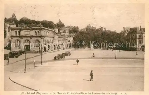 AK / Ansichtskarte Laval_Mayenne Place Hotel de Ville Promenades de Change Laval Mayenne Kat. Laval