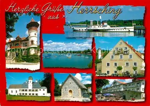 AK / Ansichtskarte Herrsching_Ammersee Gasthof zur Post Personenschiffahrt Diessen  Herrsching Ammersee Kat. Herrsching a.Ammersee