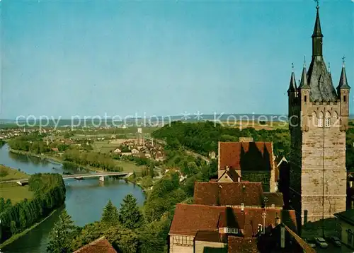 AK / Ansichtskarte Wimpfen_Bad Blauen Turm Neckarbruecke Wimpfen_Bad