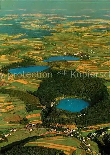 AK / Ansichtskarte Daun_Eifel Fliegeraufnahme Gemuendener Weinfelder Schalkenmerener Maare Daun_Eifel Kat. Daun