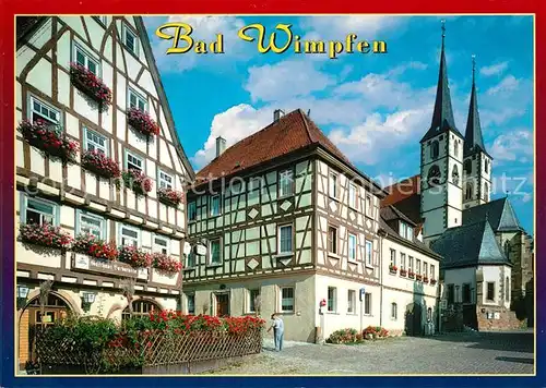 AK / Ansichtskarte Wimpfen_Bad Marktplatz Stadtkirche Fachwerk Wimpfen_Bad