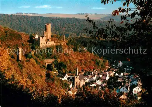 AK / Ansichtskarte Monreal_Eifel Burgruine Kirche Monreal Eifel