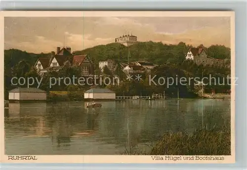 AK / Ansichtskarte Essen_Ruhr Villa Huegel mit Bootshaus Essen_Ruhr