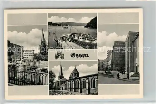 AK / Ansichtskarte Essen_Ruhr Baldeneysee Anleger Kirche Teilansichten Essen_Ruhr