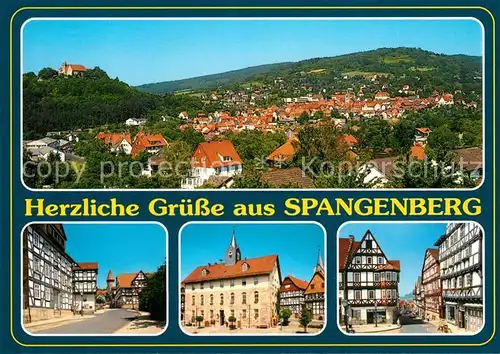 AK / Ansichtskarte Spangenberg_Hessen Gesamtansicht Luftkurort Altstadt Fachwerkhaeuser Rathaus Spangenberg Hessen