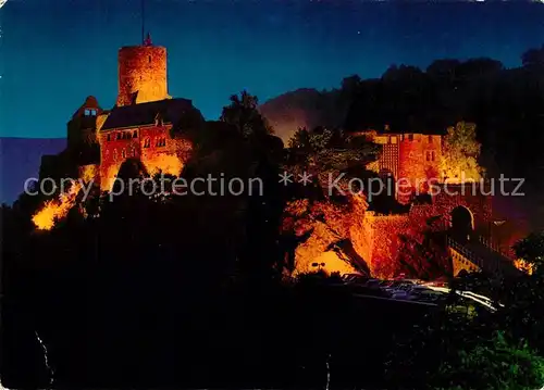 AK / Ansichtskarte Heimbach_Eifel Burg Hengebach unter Beleuchtung Nachtaufnahme Heimbach Eifel