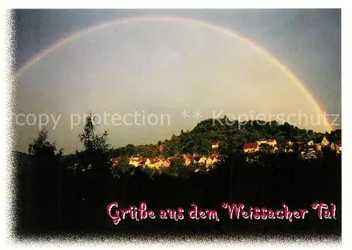 AK / Ansichtskarte Ebersberg_Rhoen Burg Ebersberg im Weissacher Tal Abendstimmung mit Regenbogen Ebersberg Rhoen