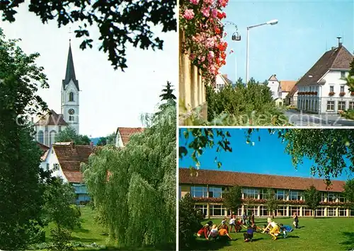 AK / Ansichtskarte Villingendorf Goldmedaille im Wettbewerb Unser Dorf soll schoener werden Kirche Strassenpartie Schule Villingendorf